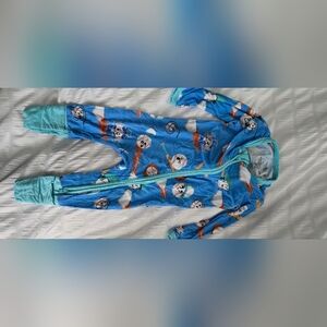 Kids Blue Baseball Print One Piece